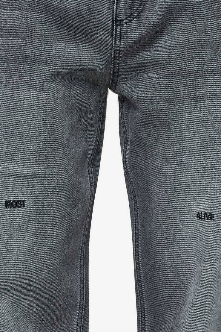Pegador Barrow Wide Baggy Jeans Washed Anthracite