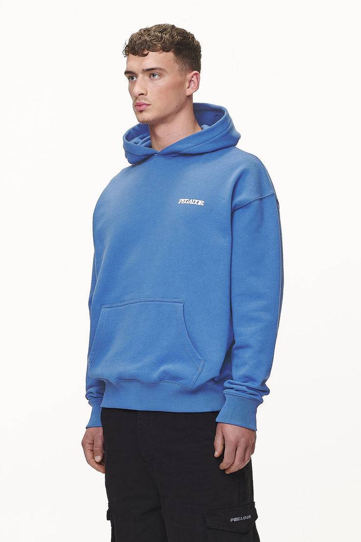 Pegador Bass Oversized Hoodie Washed Retro Blue