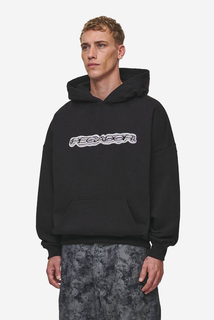 Pegador Baxter Boxy Hoodie Washed Black