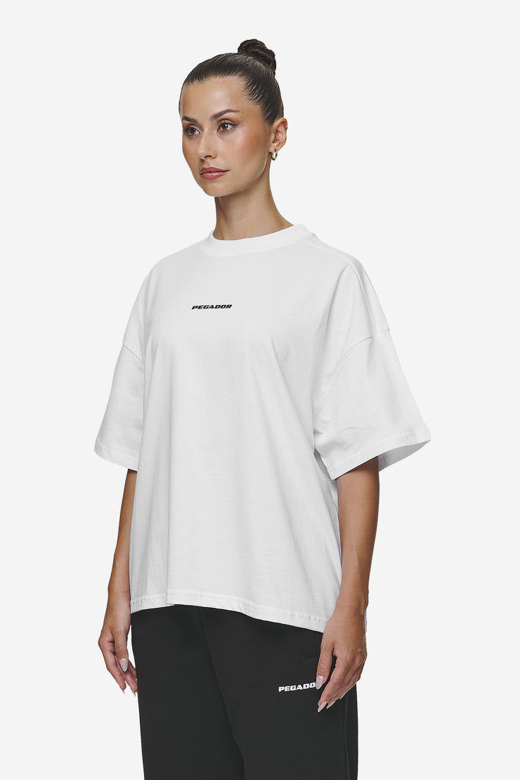 Pegador Bracy Heavy Oversized Tee White Black Gum