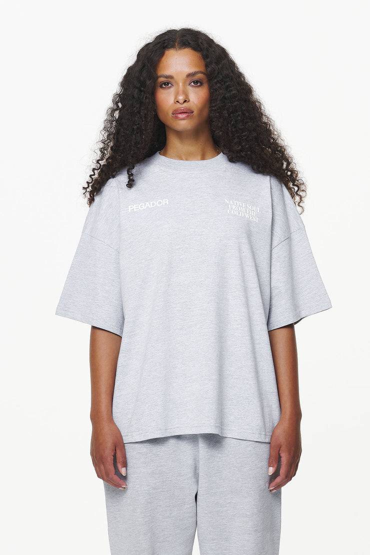 Pegador Cadogan Heavy Oversized Tee Grey Melange
