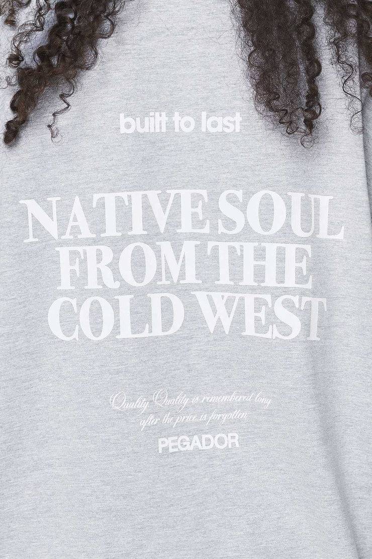 Pegador Cadogan Heavy Oversized Tee Grey Melange