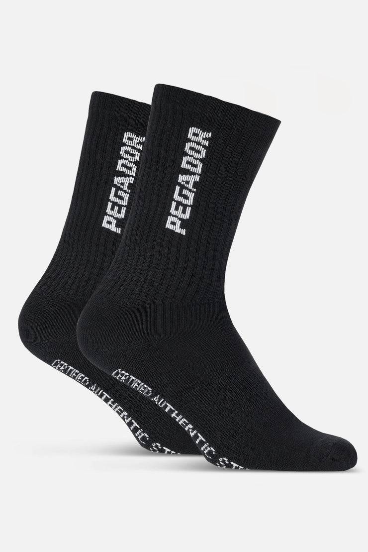 Pegador Certified Cross Logo Socks Black White