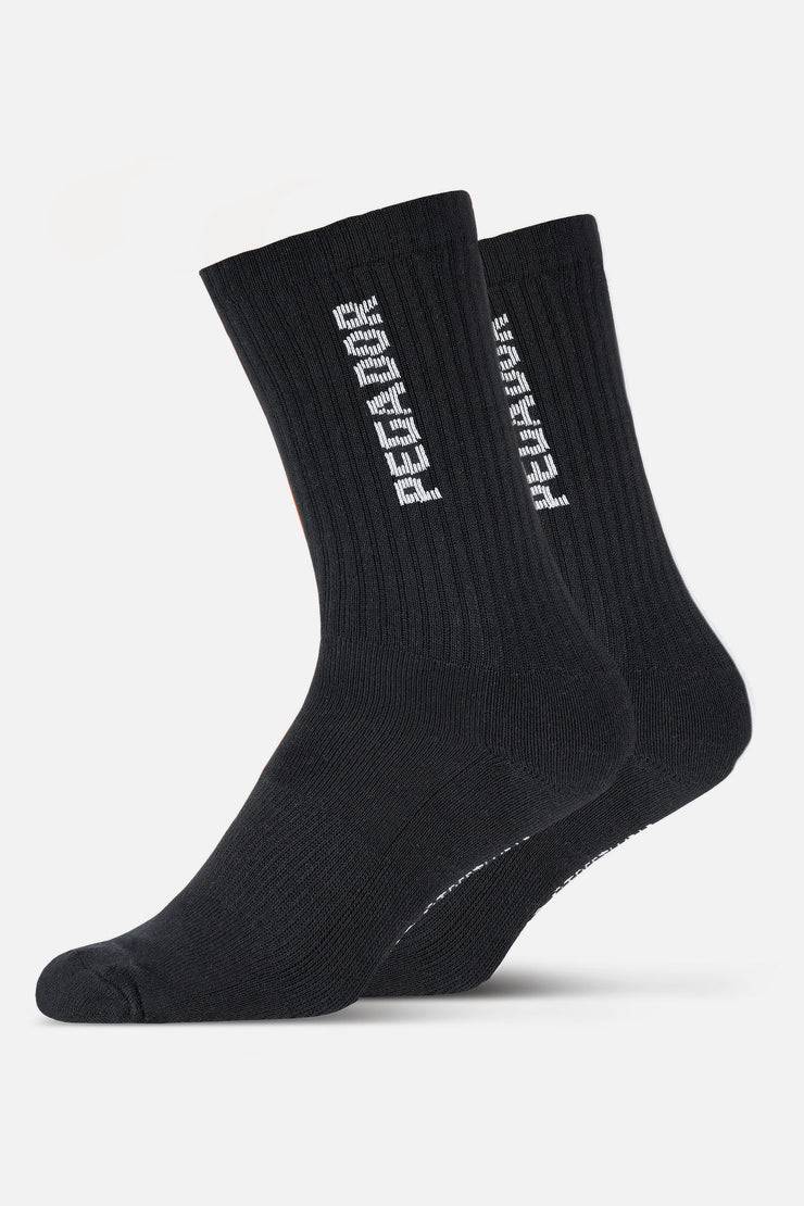 Pegador Certified Cross Logo Socks Black White