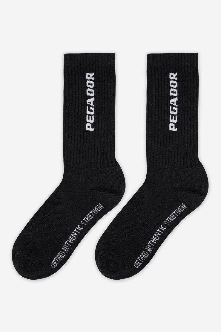 Pegador Certified Cross Logo Socks Black White