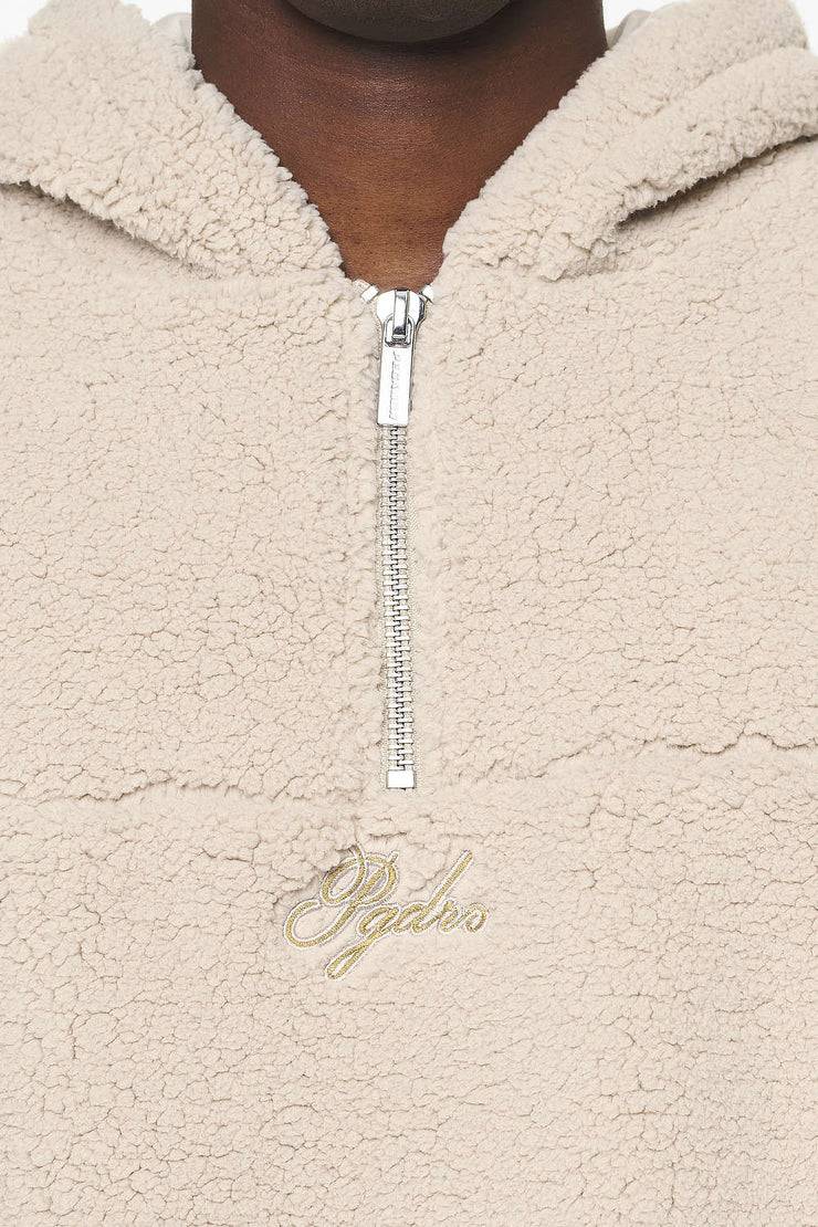 Pegador Clare Teddy Half Zip Hoodie Kingdom Beige