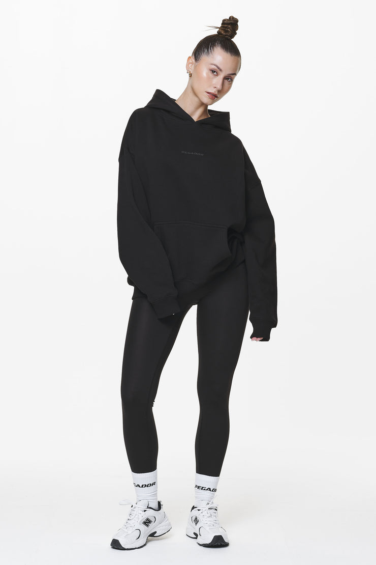 Pegador Clarita Logo Oversized Hoodie Black Gum