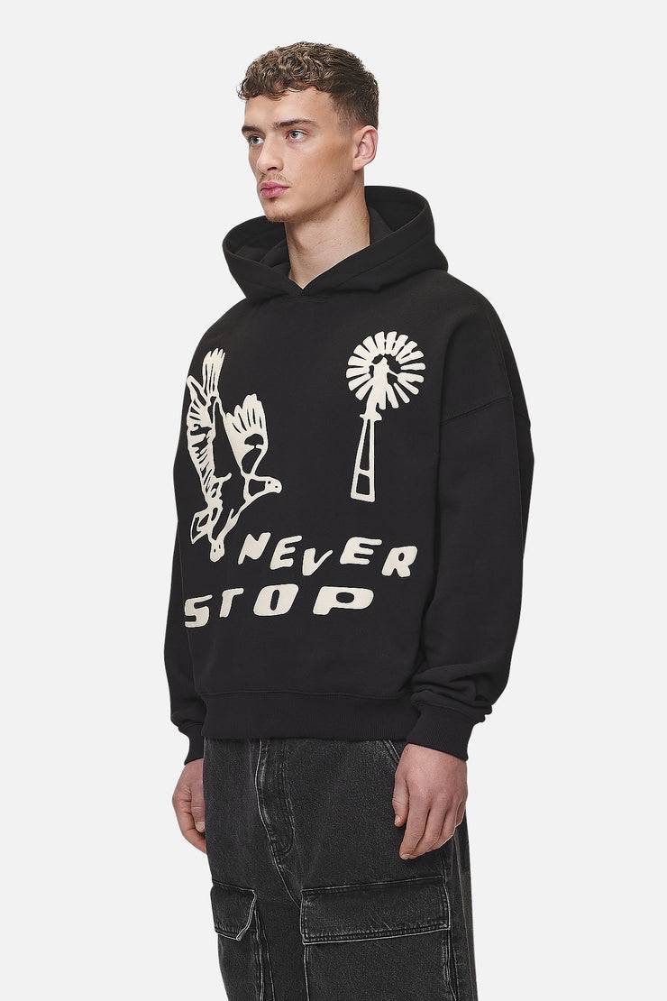 Pegador Clayson Boxy Hoodie Washed Black