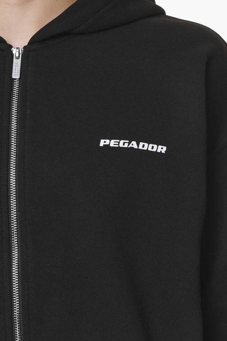 Pegador Colne Logo Oversized Sweat Jacket Black