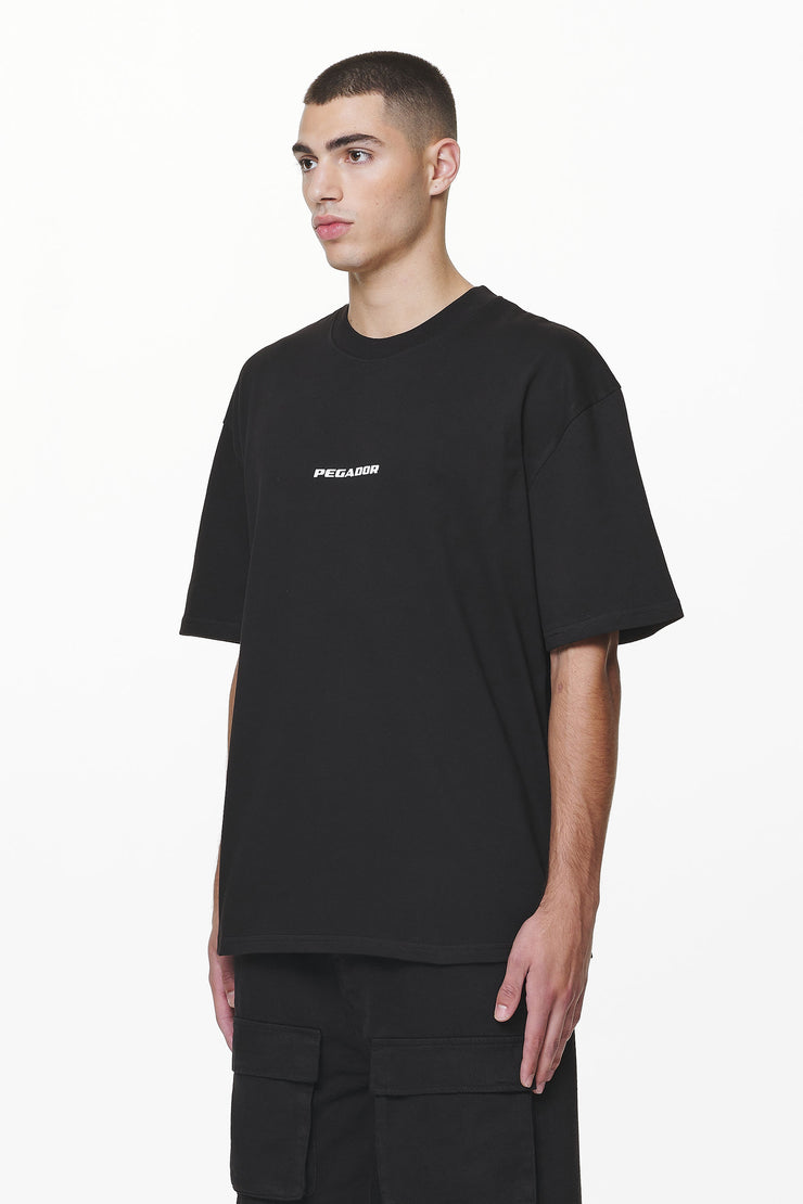 Pegador Colne Logo Oversized Tee Black