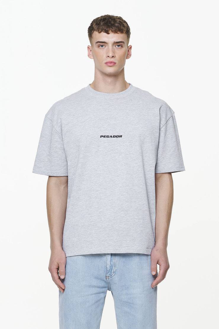 Pegador Colne Logo Oversized Tee Grey Melange