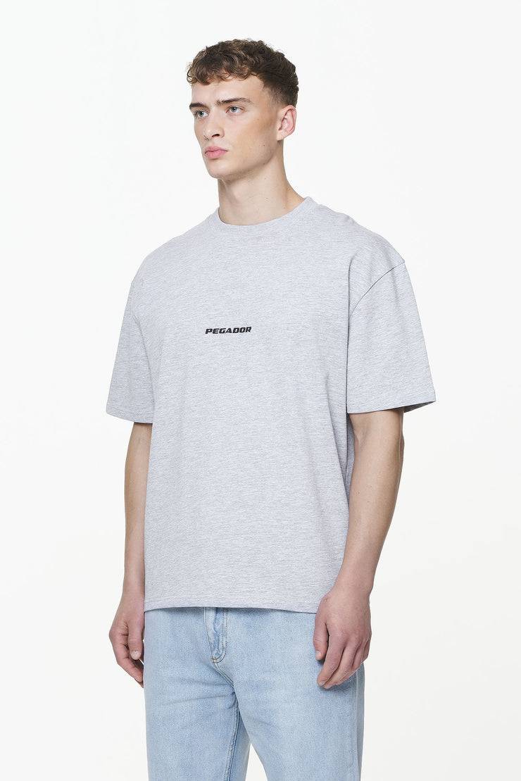 Pegador Colne Logo Oversized Tee Grey Melange