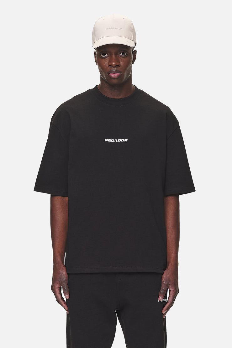 Pegador Colne Logo Oversized Tee Washed Black