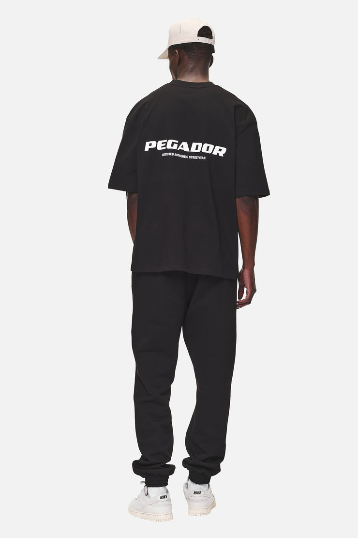 Pegador Colne Logo Oversized Tee Washed Black