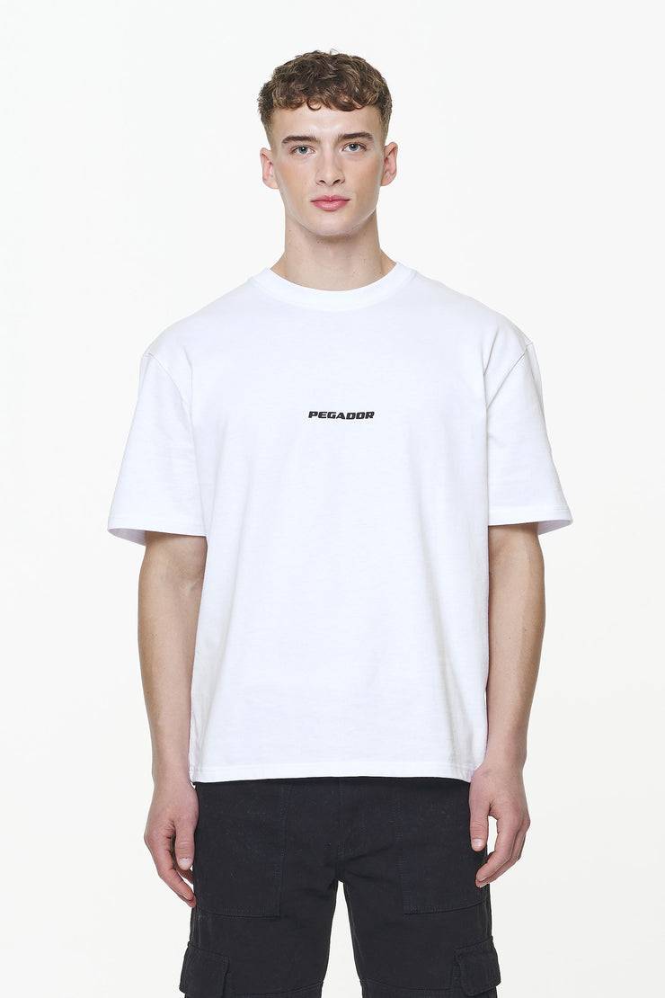 Pegador Colne Logo Oversized Tee White Gum