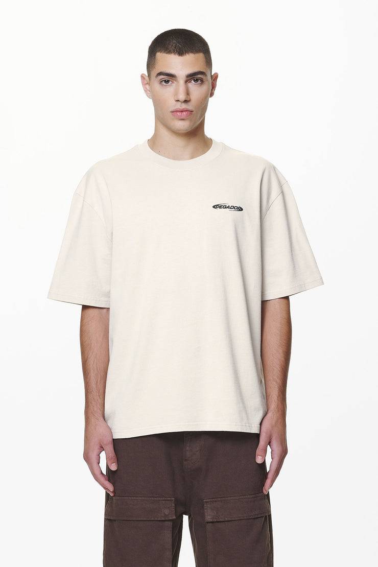 Pegador Crail Oversized Tee Washed Dust Cream