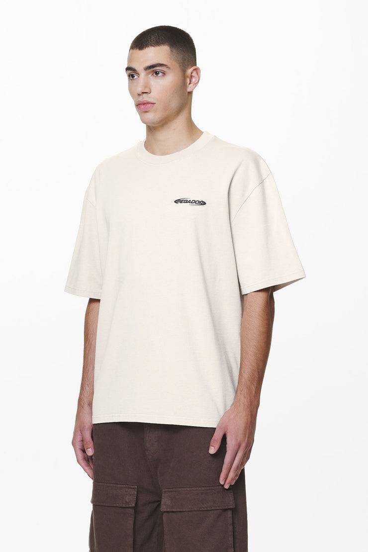 Pegador Crail Oversized Tee Washed Dust Cream