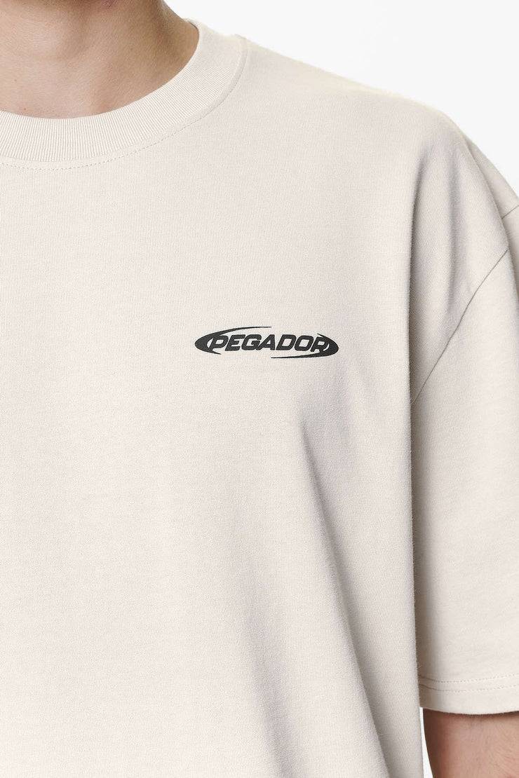 Pegador Crail Oversized Tee Washed Dust Cream