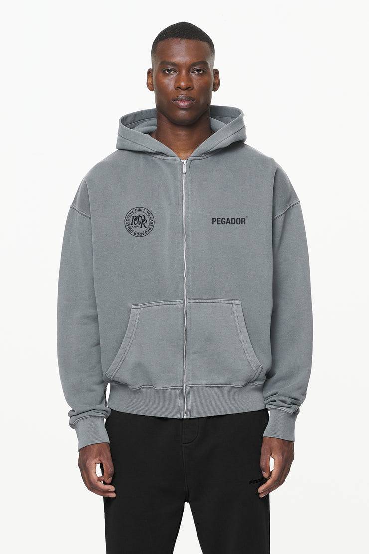 Pegador Dike Oversized Sweat Jacket Vintage Grey
