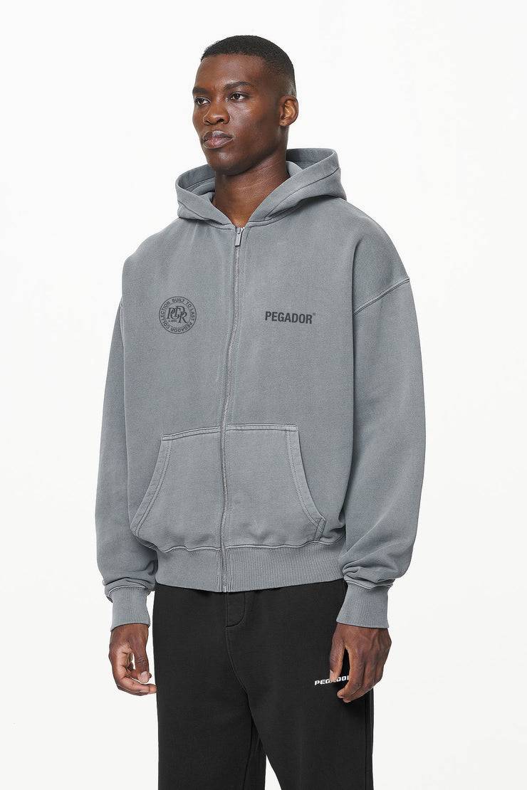Pegador Dike Oversized Sweat Jacket Vintage Grey