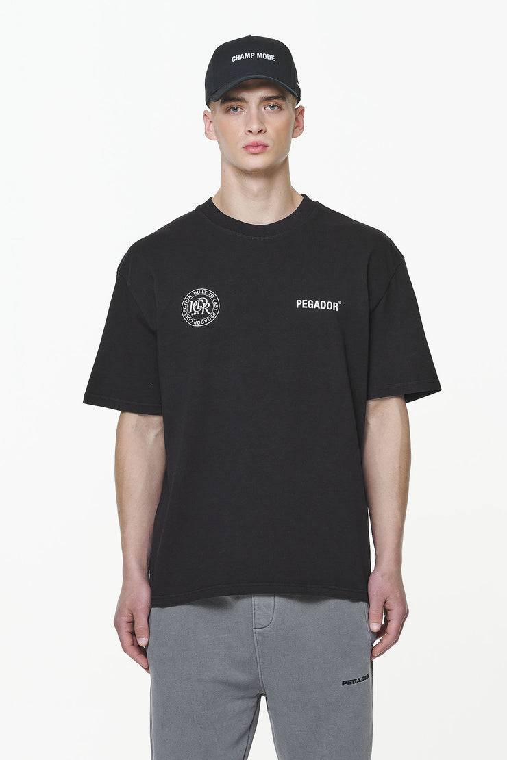 Pegador Dike Oversized Tee Vintage Onyx Black