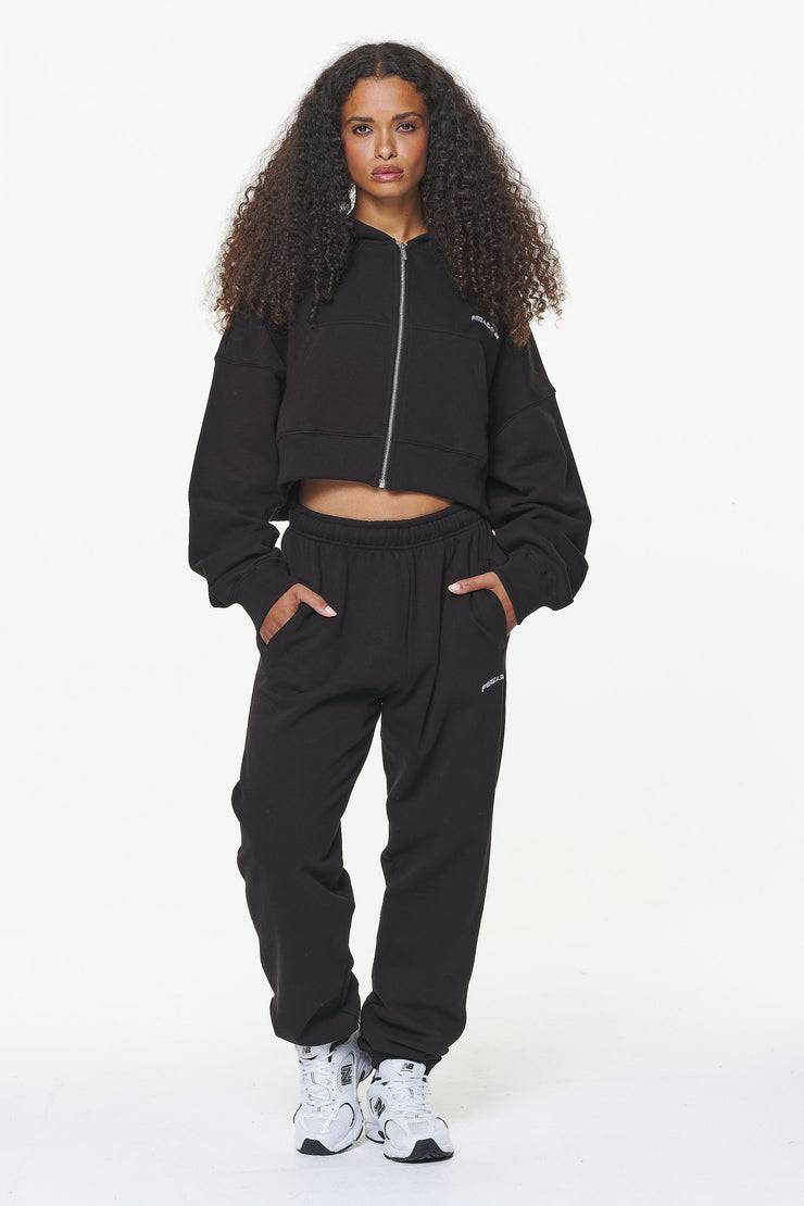 Pegador Dorset Cropped Zip Hoodie Black
