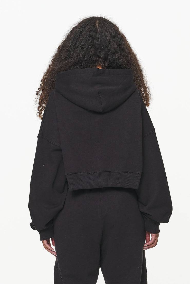 Pegador Dorset Cropped Zip Hoodie Black