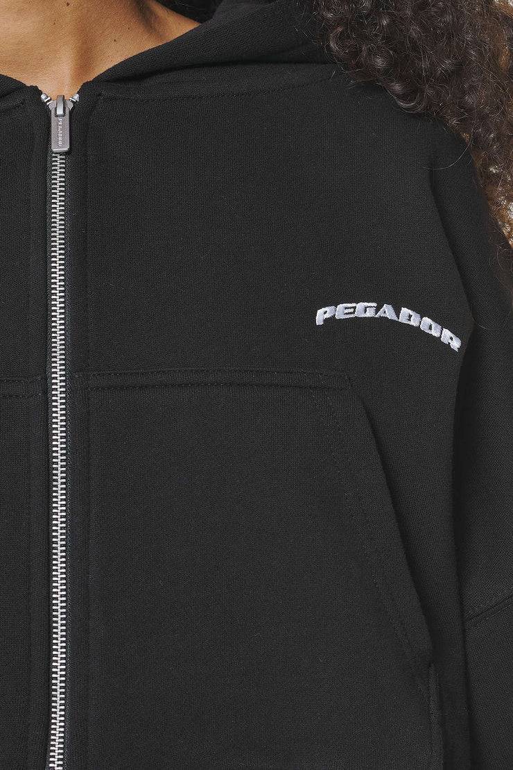 Pegador Dorset Cropped Zip Hoodie Black