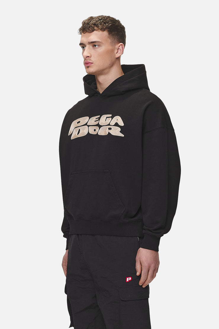 Pegador Drew Terry Boxy Hoodie Washed Black