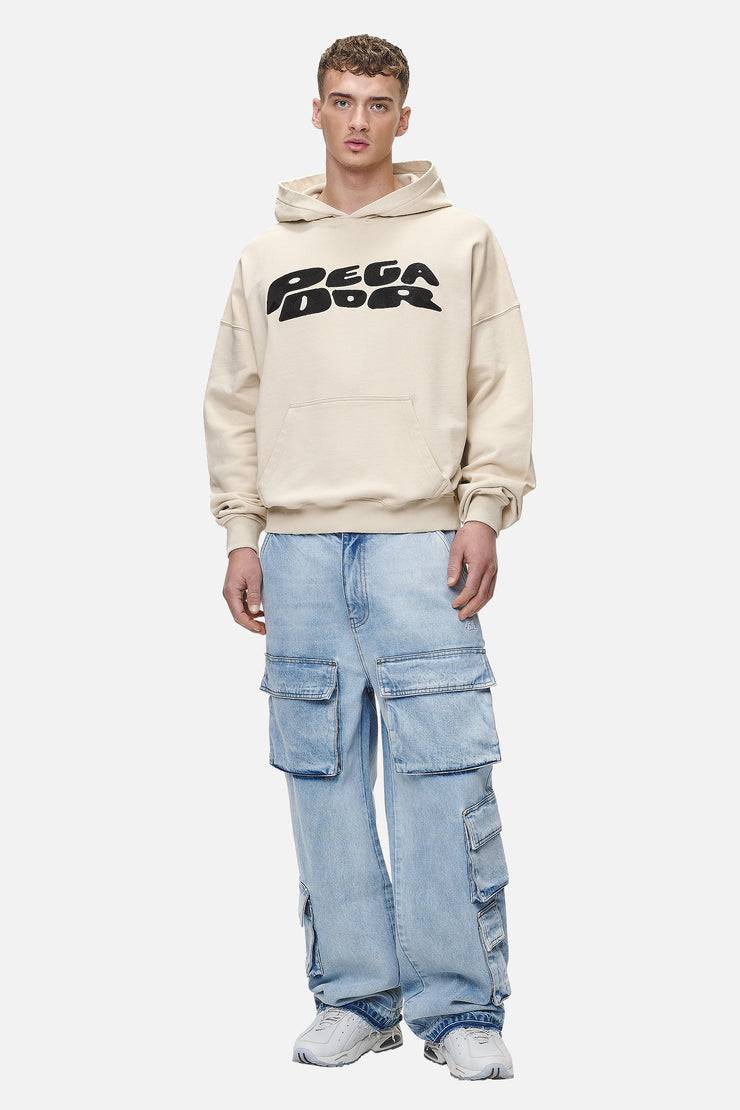 Pegador Drew Terry Boxy Hoodie Washed Desert Sand