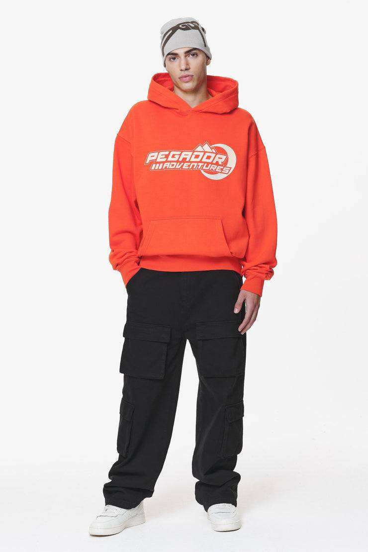 Pegador Eazor Oversized Hoodie Washed Signal Red