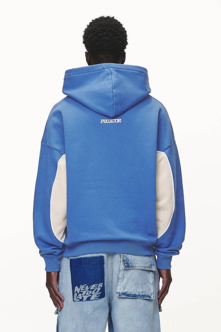 Pegador Farro Boxy Hoodie Washed Retro Blue