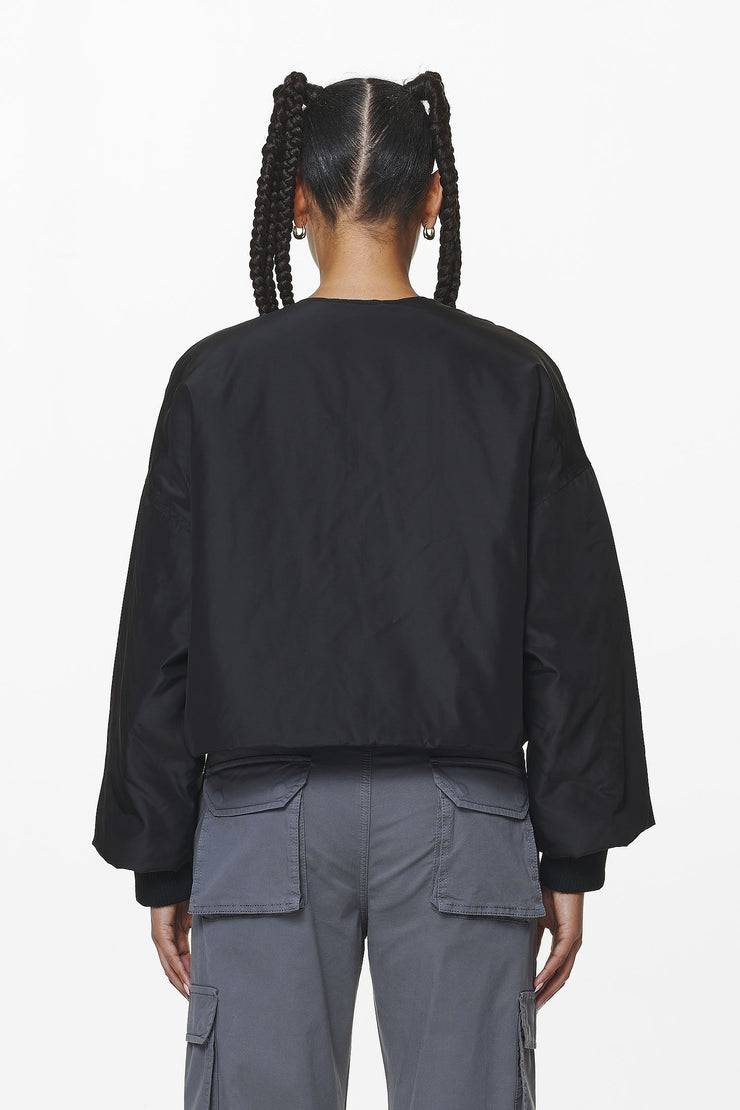 Pegador Floro Volume Puffer Bomber Jacket Black