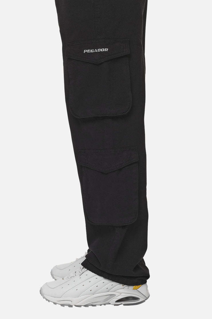 Pegador Garlan Wide Cargo Pants Black