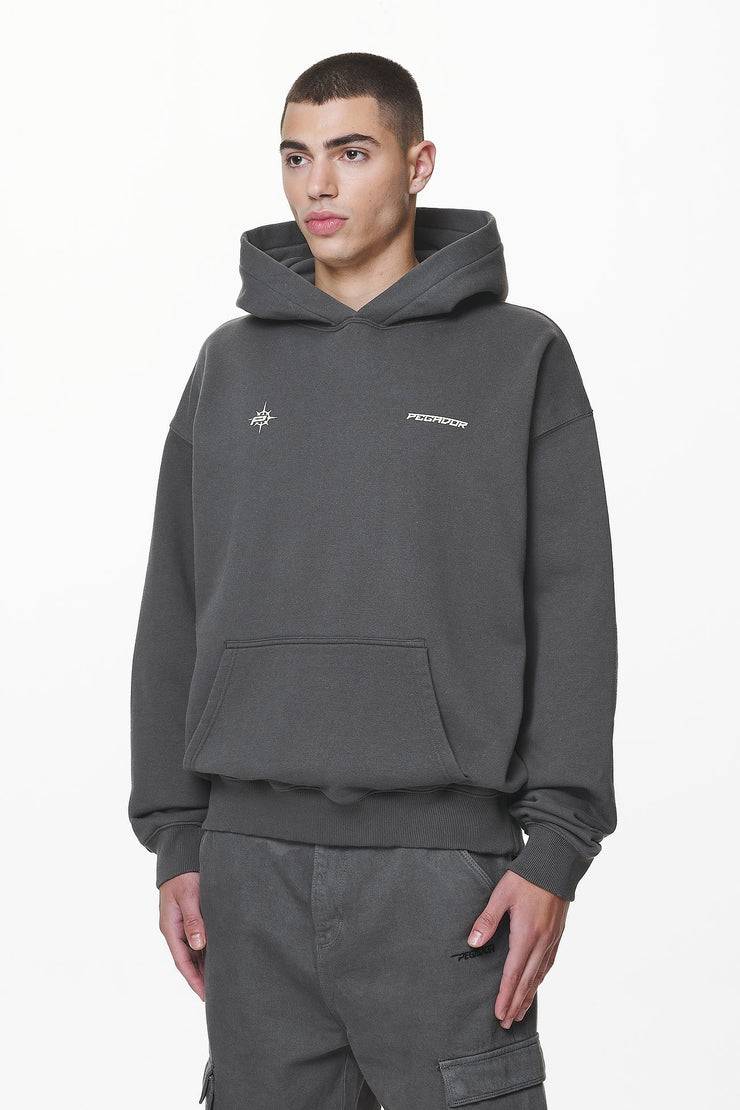 Pegador Gien Oversized Hoodie Washed Volcano Grey