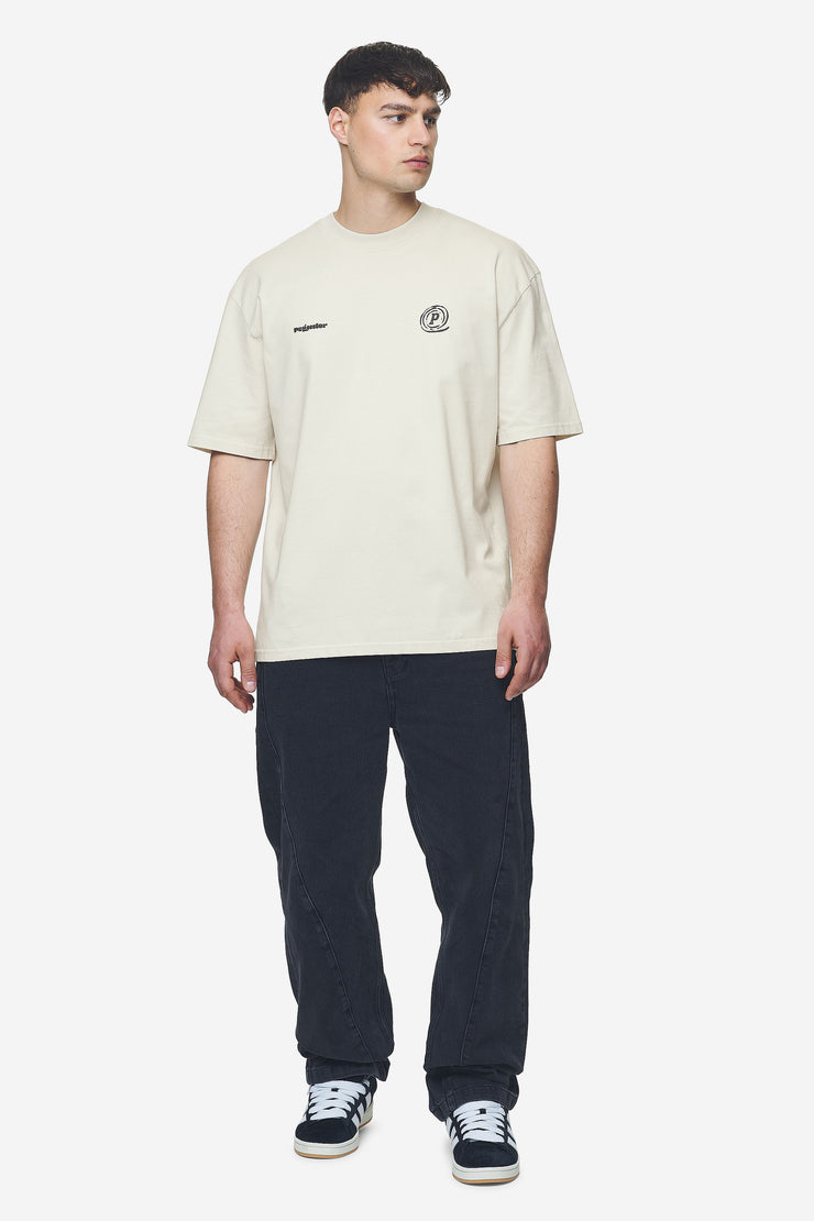 Pegador Harlan Oversized Tee Washed Salty Cream
