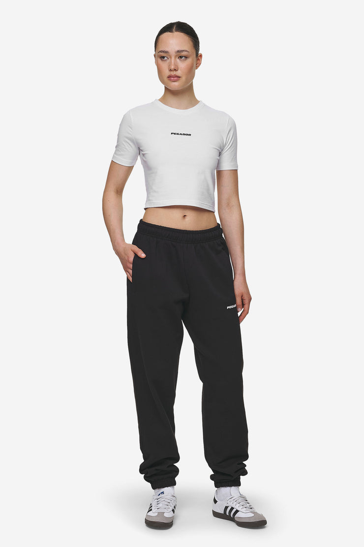 Pegador Ines Cropped Baby Tee White Black Gum