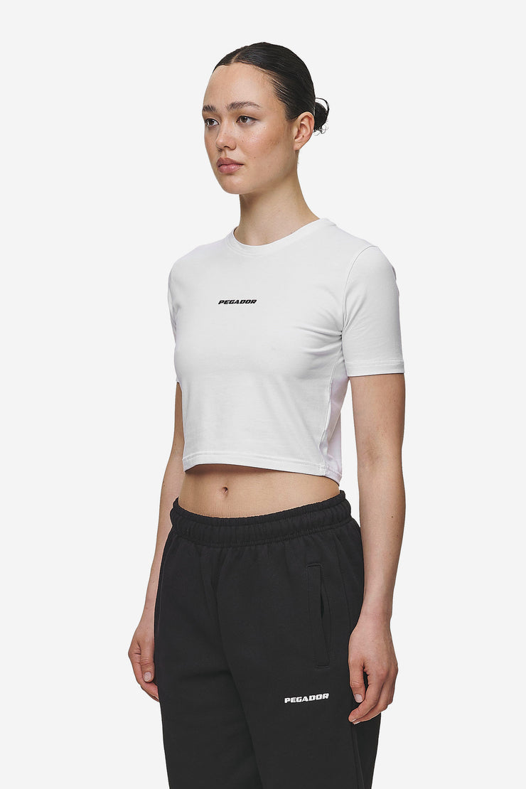 Pegador Ines Cropped Baby Tee White Black Gum