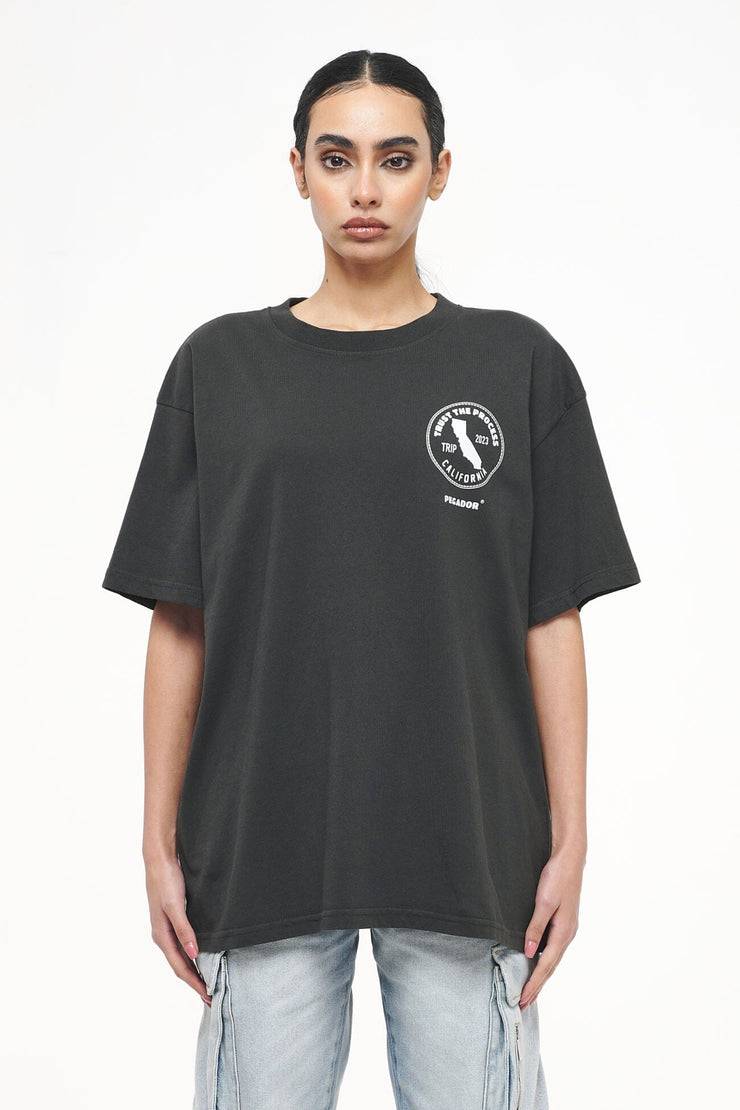 Pegador Jay Oversized Tee Vintage Washed Iron Grey