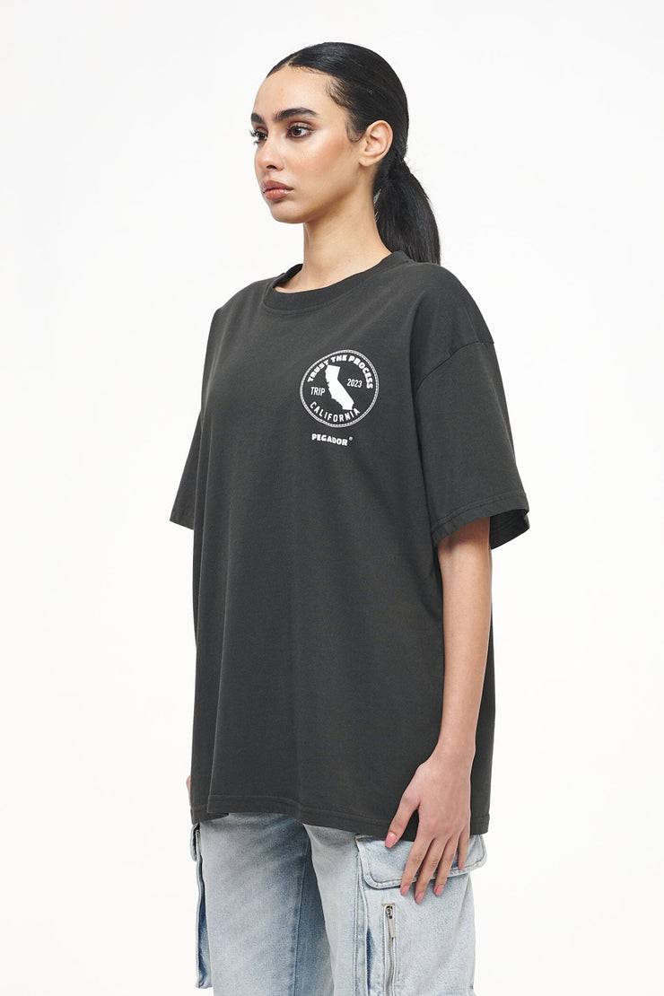 Pegador Jay Oversized Tee Vintage Washed Iron Grey