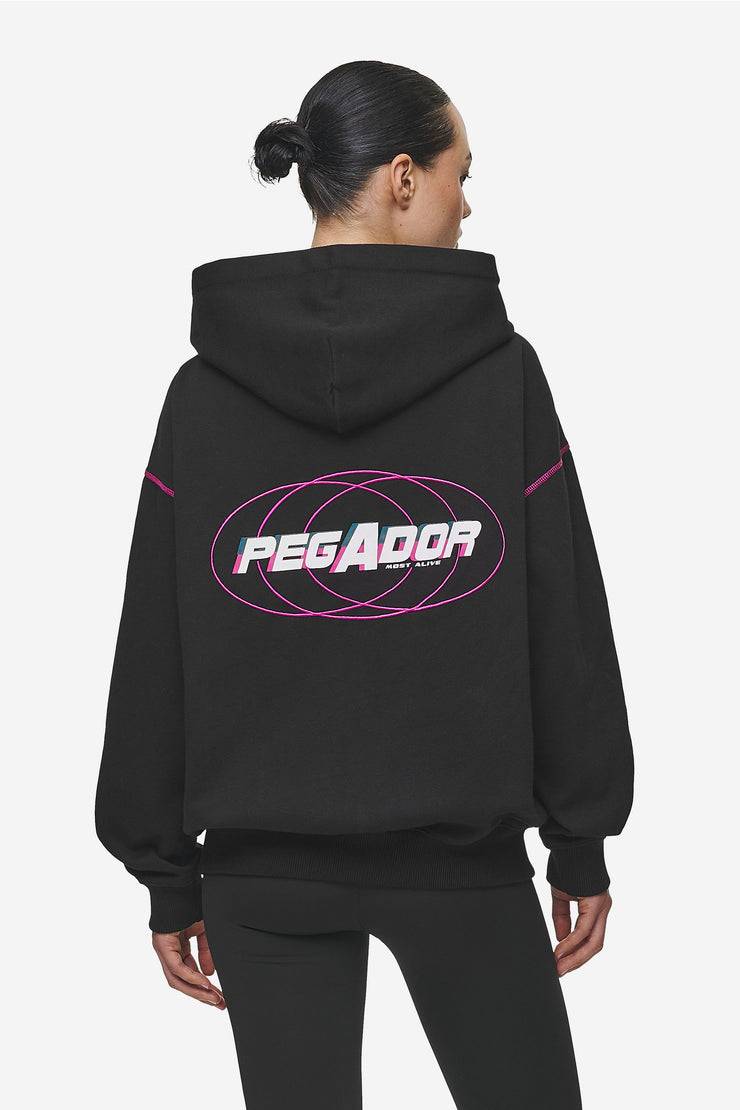 Pegador Jenna Oversized Sweat Jacket Washed Black