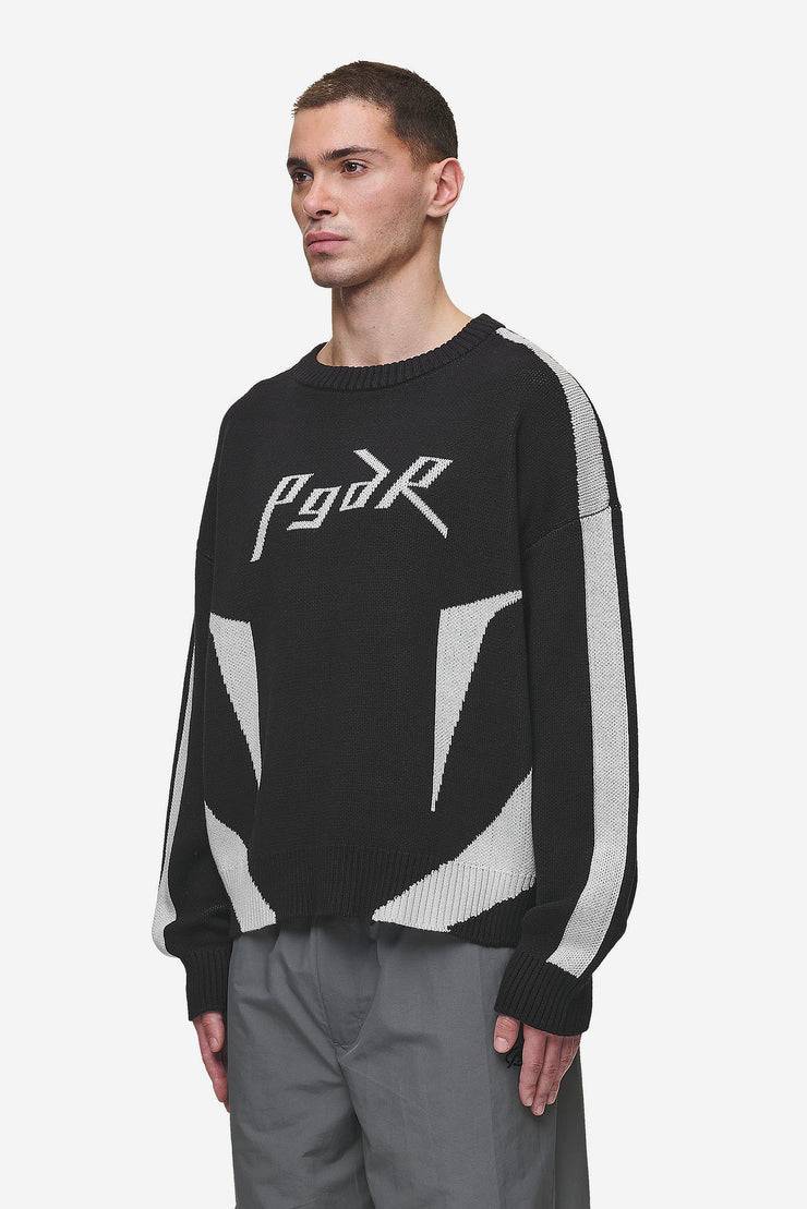 Pegador Kazan Boxy Knit Sweater Black Light Grey