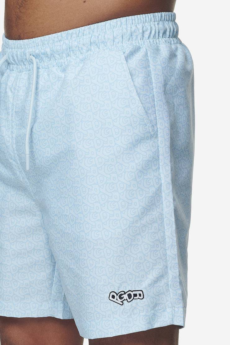 Pegador Kempton Monogram Swim Shorts Baby Blue