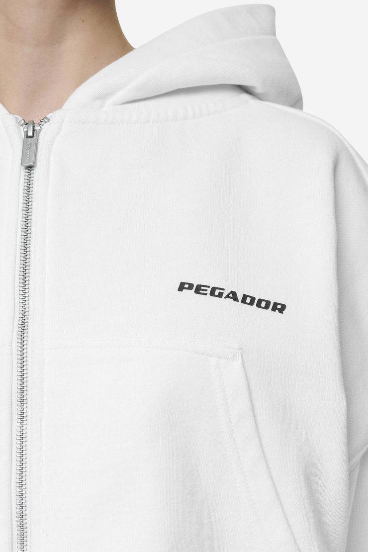 Pegador Lana Logo Cropped Sweat Jacket White Black