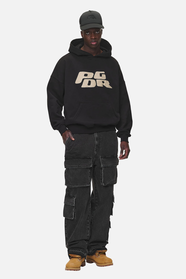 Pegador Lark Loose Cargo Jeans Heavy Washed Black