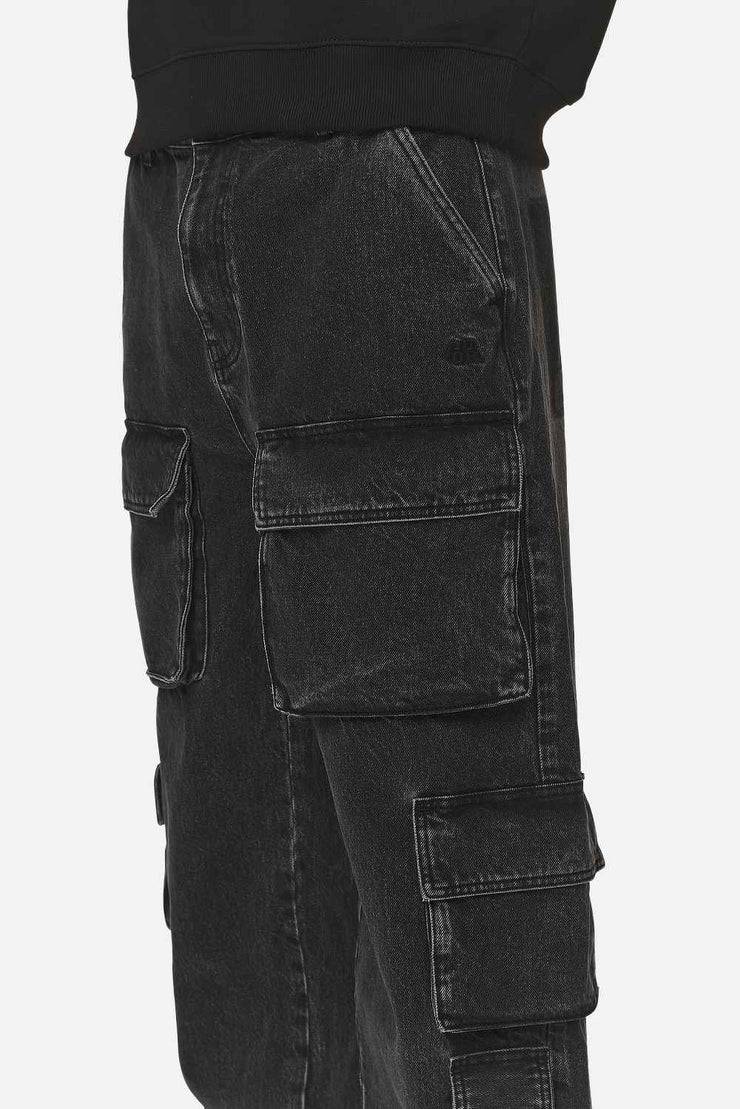 Pegador Lark Loose Cargo Jeans Heavy Washed Black