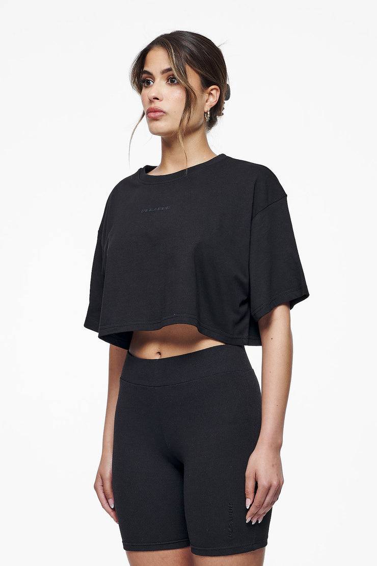 Pegador Layla Oversized Cropped Tee Black Gum