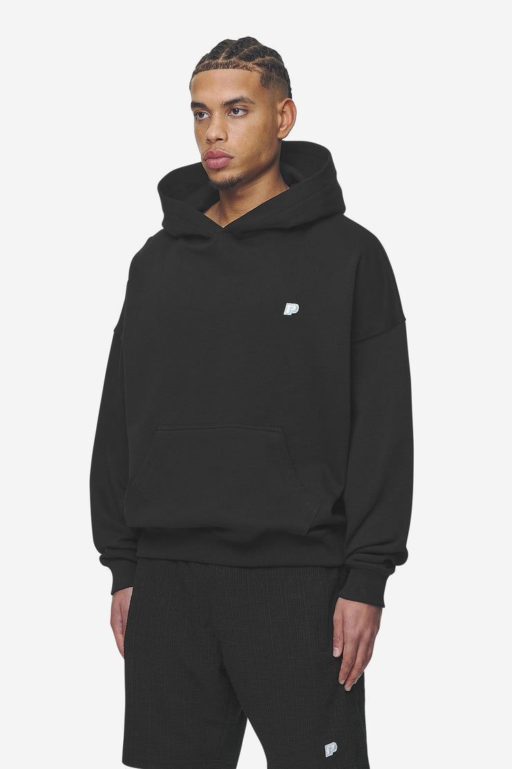 Pegador Leono Boxy Hoodie Washed Black Baby Blue