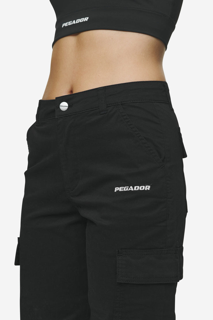 Pegador Lia Wide Cargo Pants Black