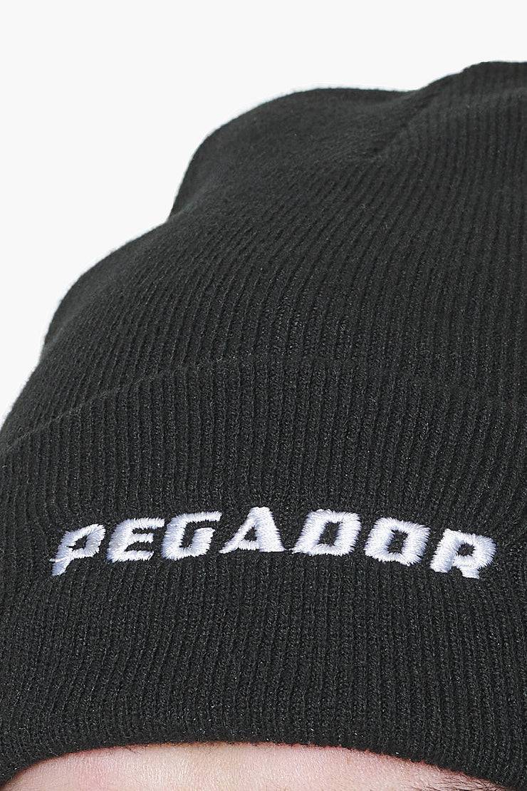 Pegador Logo Beanie Black White